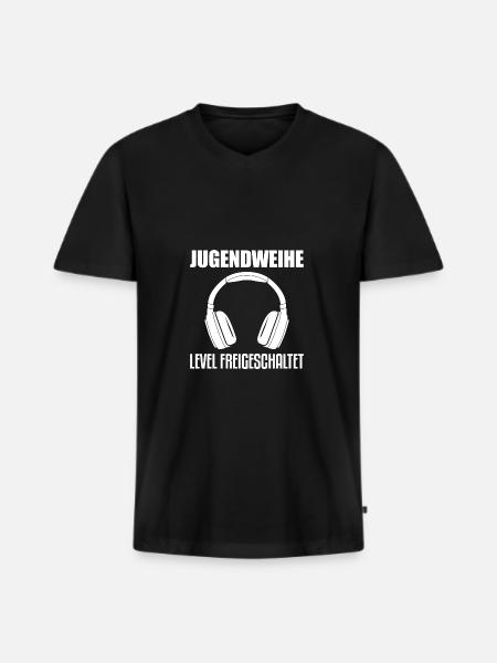 Jugendweihe - Männer Premium Bio T-Shirt mit V-Ausschnitt - Schwarz