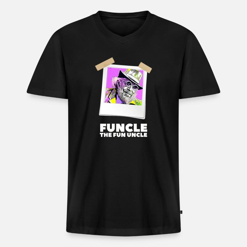 Funcle - Männer Premium Bio T-Shirt mit V-Ausschnitt - Schwarz