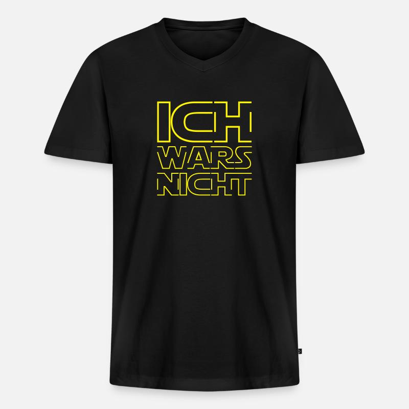 Ich wars nicht - Männer Premium Bio T-Shirt mit V-Ausschnitt - Schwarz