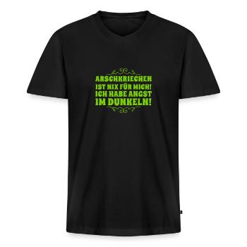 Arschkriechen ist nix für mich - Männer Premium Bio T-Shirt mit V-Ausschnitt - Schwarz - Vorne - Nico (187cm)