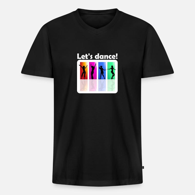 let's dance - Männer Premium Bio T-Shirt mit V-Ausschnitt - Schwarz