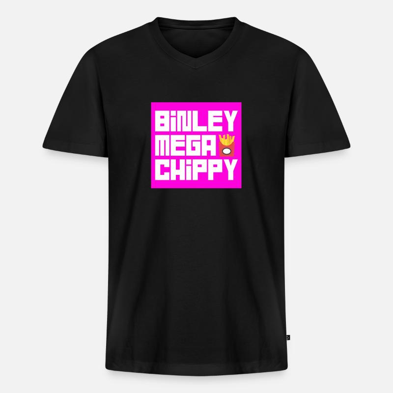 Binley Mega Chippy - Männer Premium Bio T-Shirt mit V-Ausschnitt - Schwarz