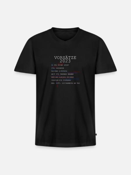 vorsätze 2023 - Männer Premium Bio T-Shirt mit V-Ausschnitt - Schwarz