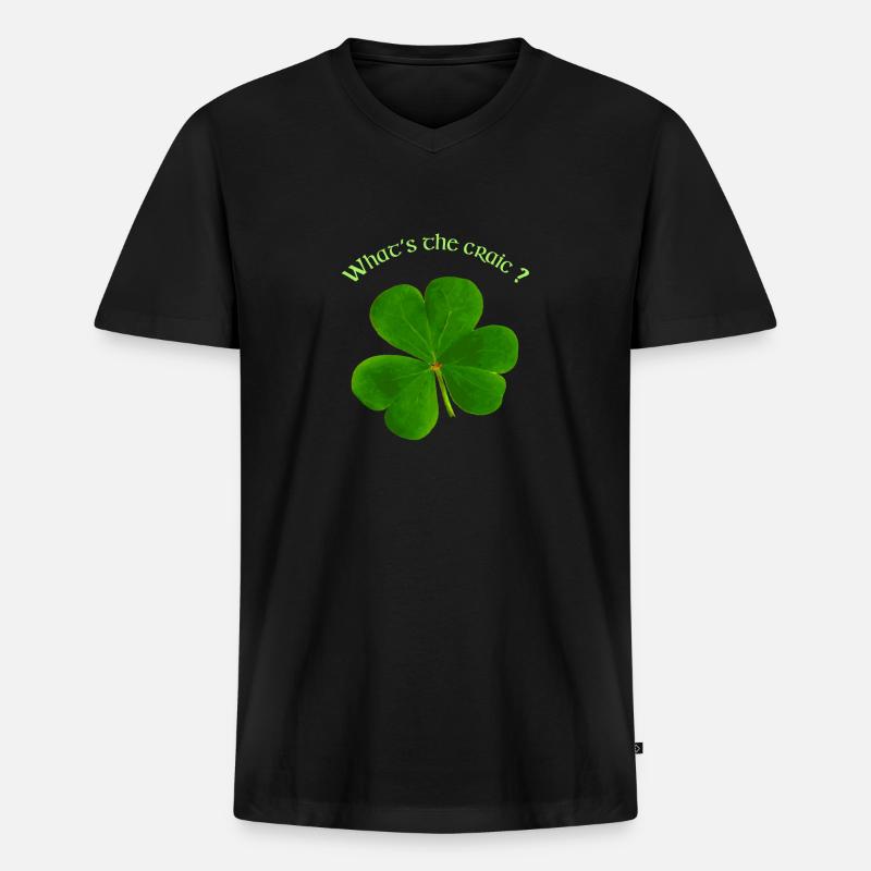 WAS IST DER CRAIC? - Männer Premium Bio T-Shirt mit V-Ausschnitt - Schwarz