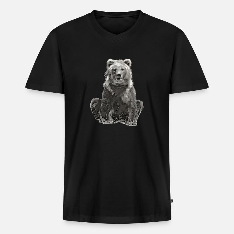 DORO sitzt SW - Männer Premium Bio T-Shirt mit V-Ausschnitt - Schwarz