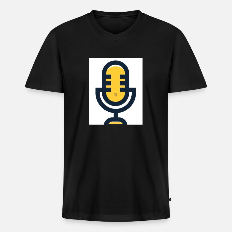 Mikrofon - Männer Premium Bio T-Shirt mit V-Ausschnitt - Schwarz