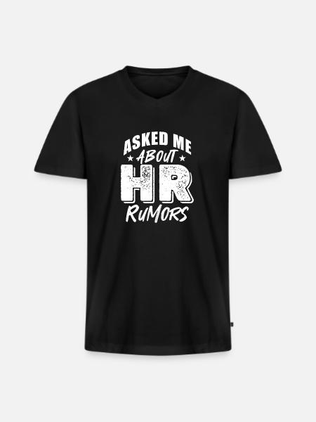 Ask me about HR rumours - Men's Premium Organic T-shirt with V-neck - black
