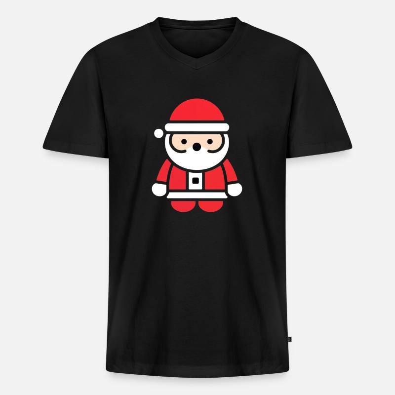 Weihnachtsmann - Männer Premium Bio T-Shirt mit V-Ausschnitt - Schwarz