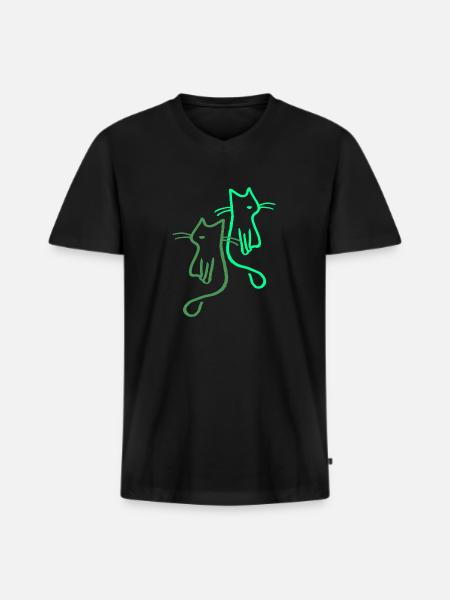 Cats Cat Retro Gift - Men's Premium Organic T-shirt with V-neck - black