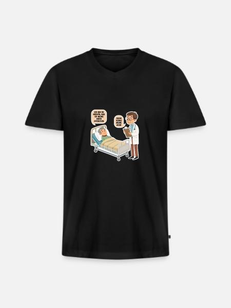 Nervös - Männer Premium Bio T-Shirt mit V-Ausschnitt - Schwarz