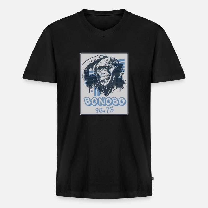 Lustiges Affe Schimpanse DNA - Männer Premium Bio T-Shirt mit V-Ausschnitt - Schwarz