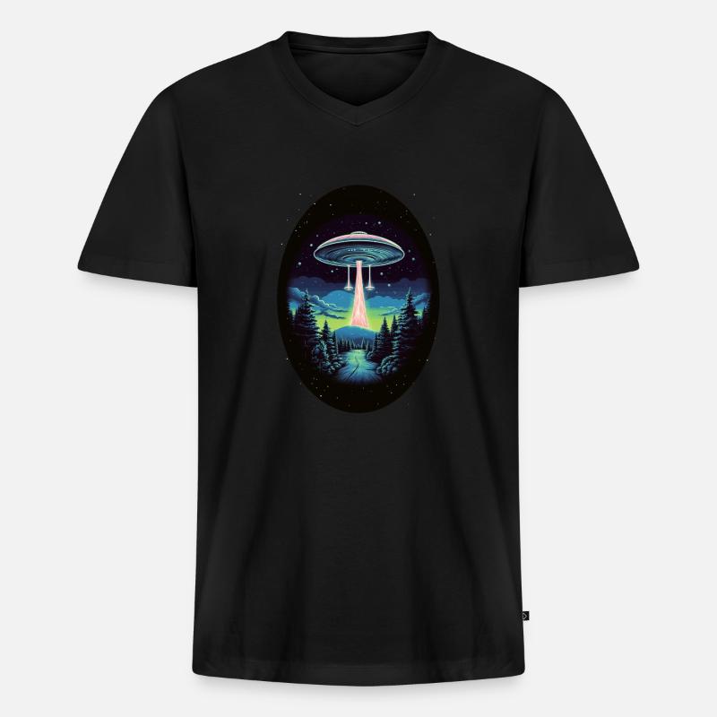 Aliens - Männer Premium Bio T-Shirt mit V-Ausschnitt - Schwarz