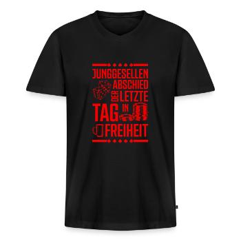 Junggesellenabschied Letzter Tag Jga - Männer Premium Bio T-Shirt mit V-Ausschnitt - Schwarz - Vorne - Nico (187cm)