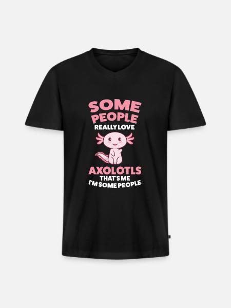 Axolotl Axolotl Tiergeschenk - Männer Premium Bio T-Shirt mit V-Ausschnitt - Schwarz