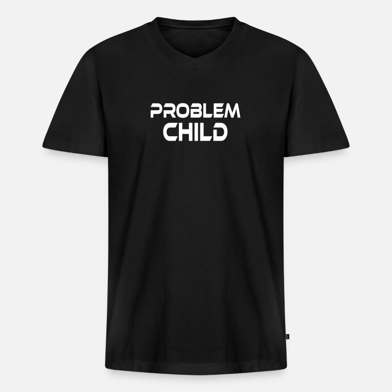 PROBLEM CHILD - Männer Premium Bio T-Shirt mit V-Ausschnitt - Schwarz