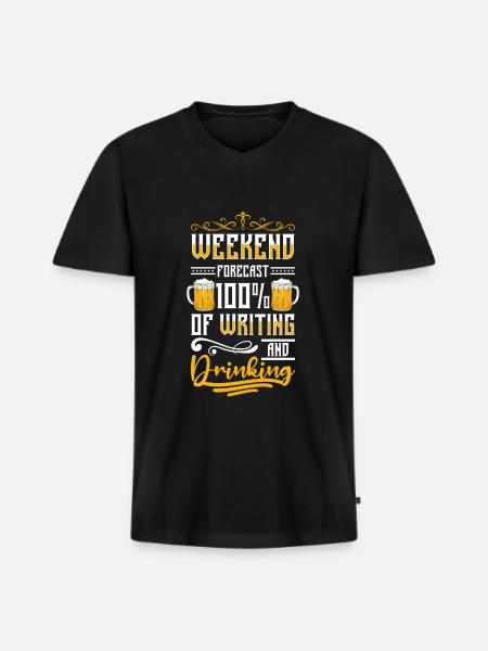 Book Library Author - Men's Premium Organic T-shirt with V-neck - black