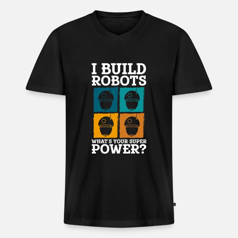 Android Electrics Cyborg - Men's Premium Organic T-shirt with V-neck - black