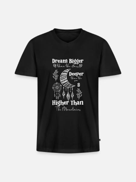 Dreams, Meditation, Love - Men's Premium Organic T-shirt with V-neck - black
