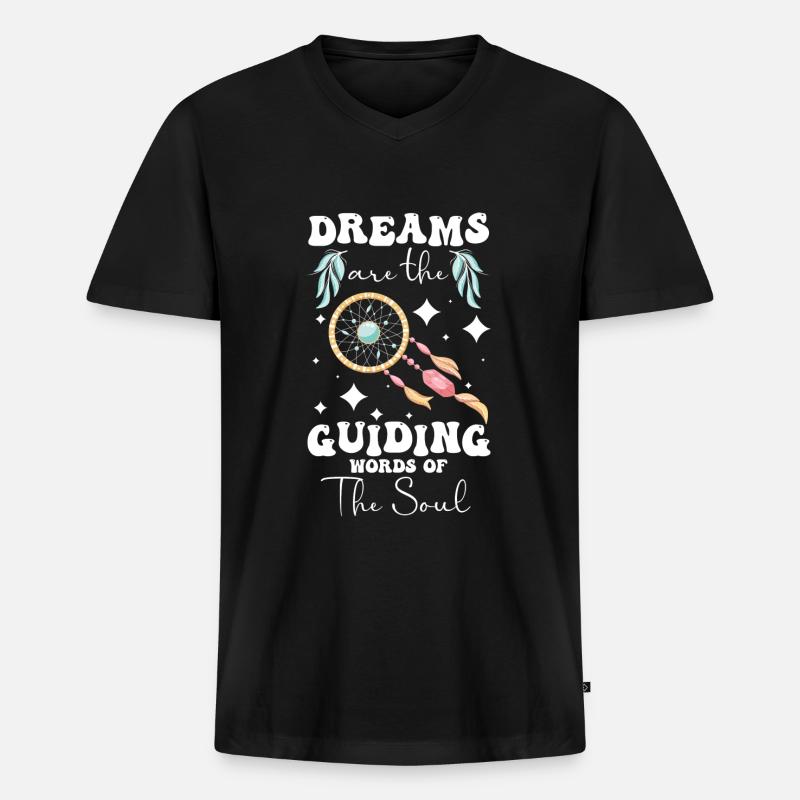 Traum Träumer - Männer Premium Bio T-Shirt mit V-Ausschnitt - Schwarz