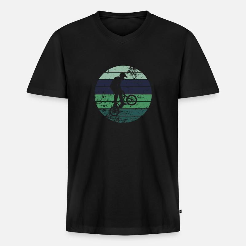 BMX - Männer Premium Bio T-Shirt mit V-Ausschnitt - Schwarz