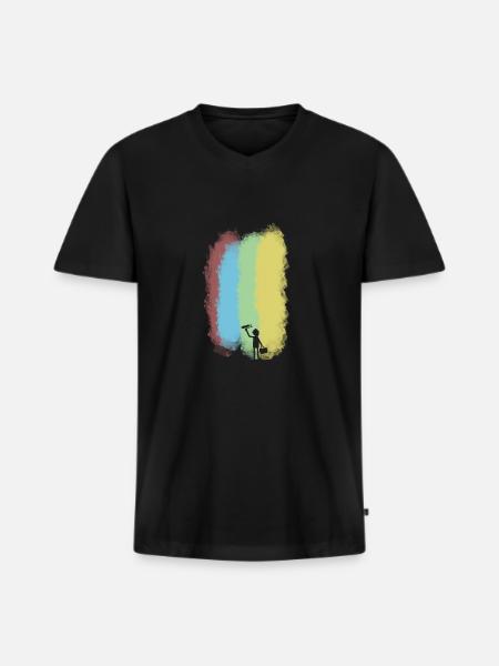 Maler - Männer Premium Bio T-Shirt mit V-Ausschnitt - Schwarz