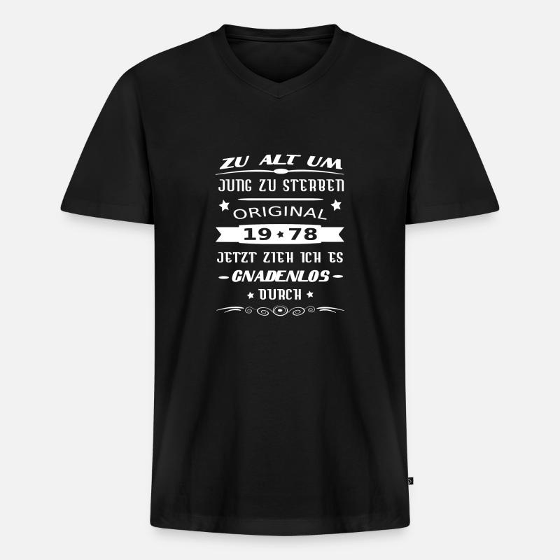 Original 1978 - Männer Premium Bio T-Shirt mit V-Ausschnitt - Schwarz