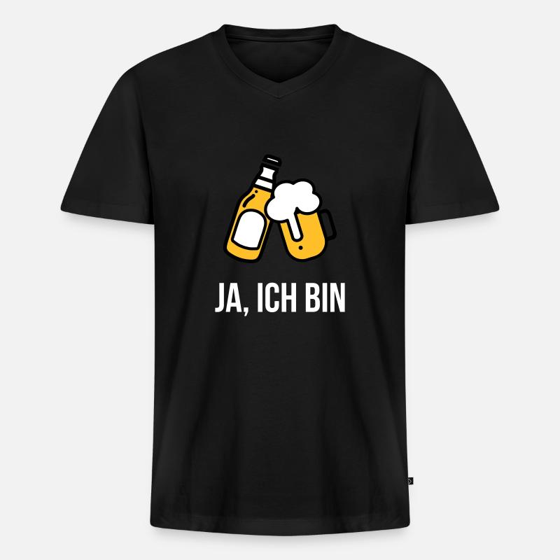 Falls ich betrunken bin bring mich zu "DEIN NAME" - Männer Premium Bio T-Shirt mit V-Ausschnitt - Schwarz