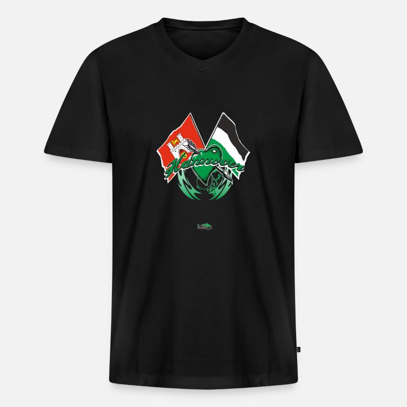 Hannover - Flagge zeigen - Männer Premium Bio T-Shirt mit V-Ausschnitt - Schwarz