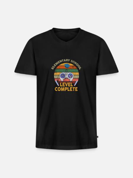 Elementary School Level Complete - Men's Premium Organic T-shirt with V-neck - black
