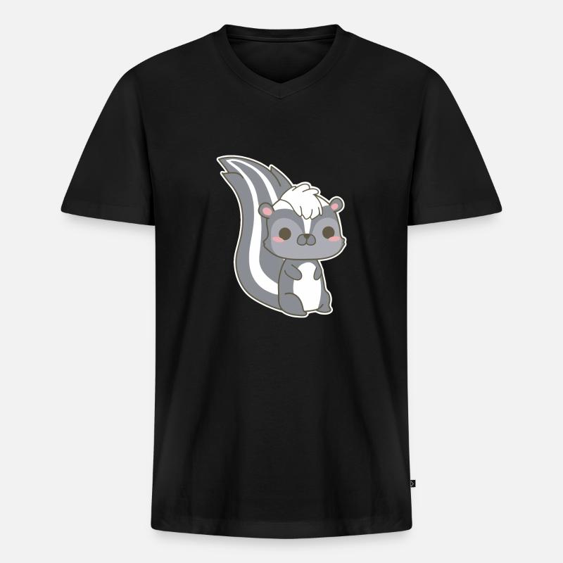 Stinktier - Männer Premium Bio T-Shirt mit V-Ausschnitt - Schwarz
