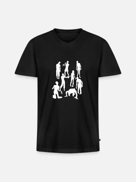 ZOMBIE - Männer Premium Bio T-Shirt mit V-Ausschnitt - Schwarz