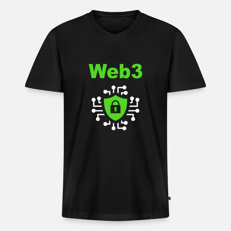 Web3 Cryptocurrency Blockchain Software Developer - Männer Premium Bio T-Shirt mit V-Ausschnitt - Schwarz