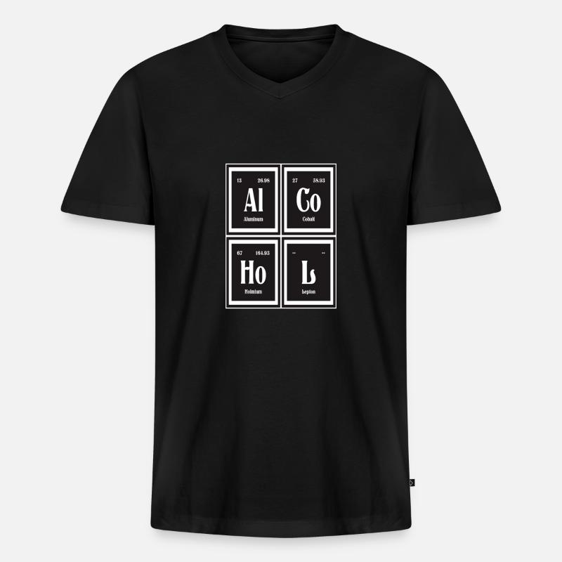 Alkohol | Periodensystem der Elemente - Männer Premium Bio T-Shirt mit V-Ausschnitt - Schwarz