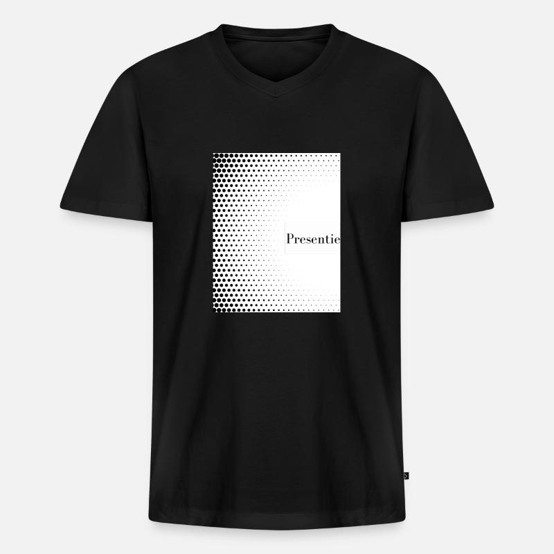 Presentie Muster - Männer Premium Bio T-Shirt mit V-Ausschnitt - Schwarz
