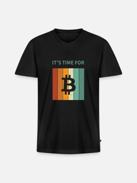 Bitcoin - Men's Premium Organic T-shirt with V-neck - black