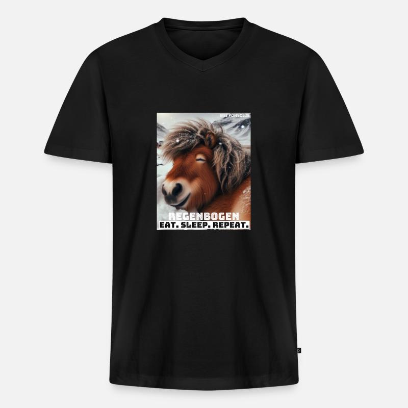 Regenbogen Mottoshirt - Männer Premium Bio T-Shirt mit V-Ausschnitt - Schwarz