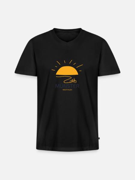 Münster Westphalia Bicycle - Men's Premium Organic T-shirt with V-neck - black