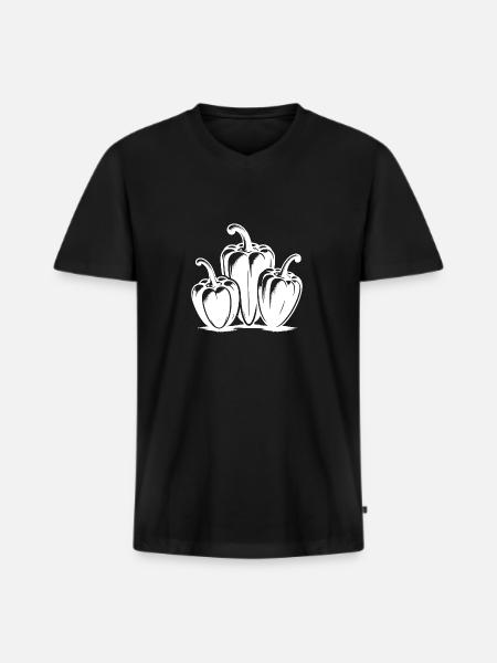 Classic Peppers Three Peppers - Men's Premium Organic T-shirt with V-neck - black