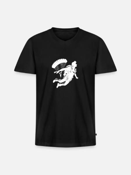 Parachute Jump Hobby Skydiver - Men's Premium Organic T-shirt with V-neck - black