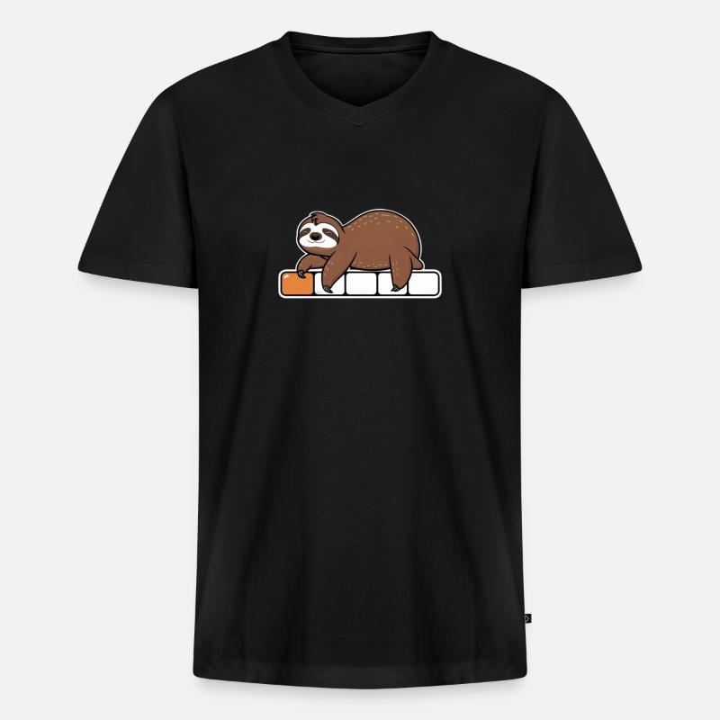 Mal eine Runde Chillen - Männer Premium Bio T-Shirt mit V-Ausschnitt - Schwarz