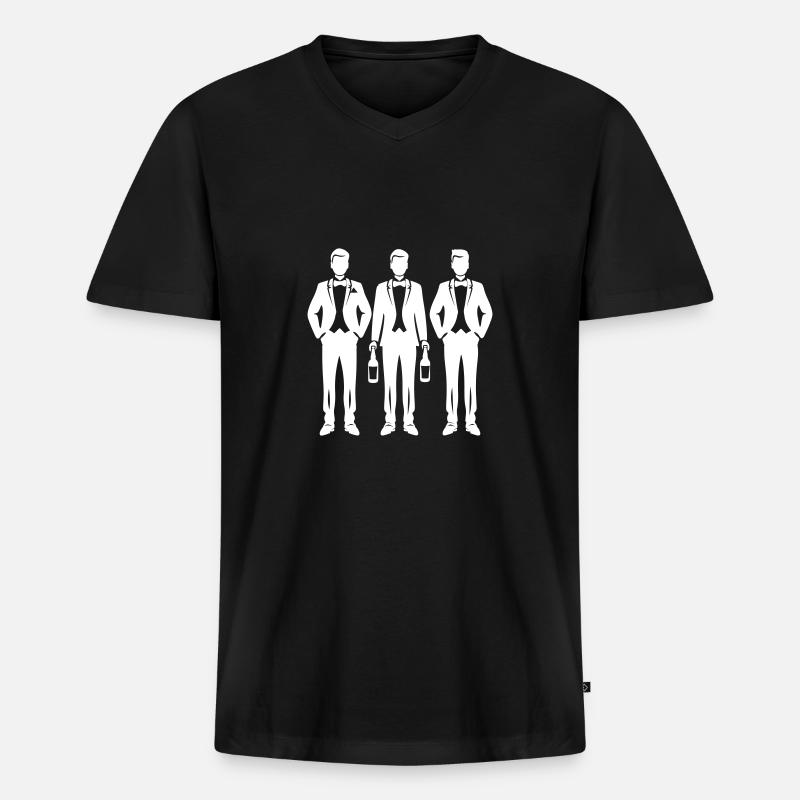 Bräutigam Team Junggesellenabschied - Männer Premium Bio T-Shirt mit V-Ausschnitt - Schwarz