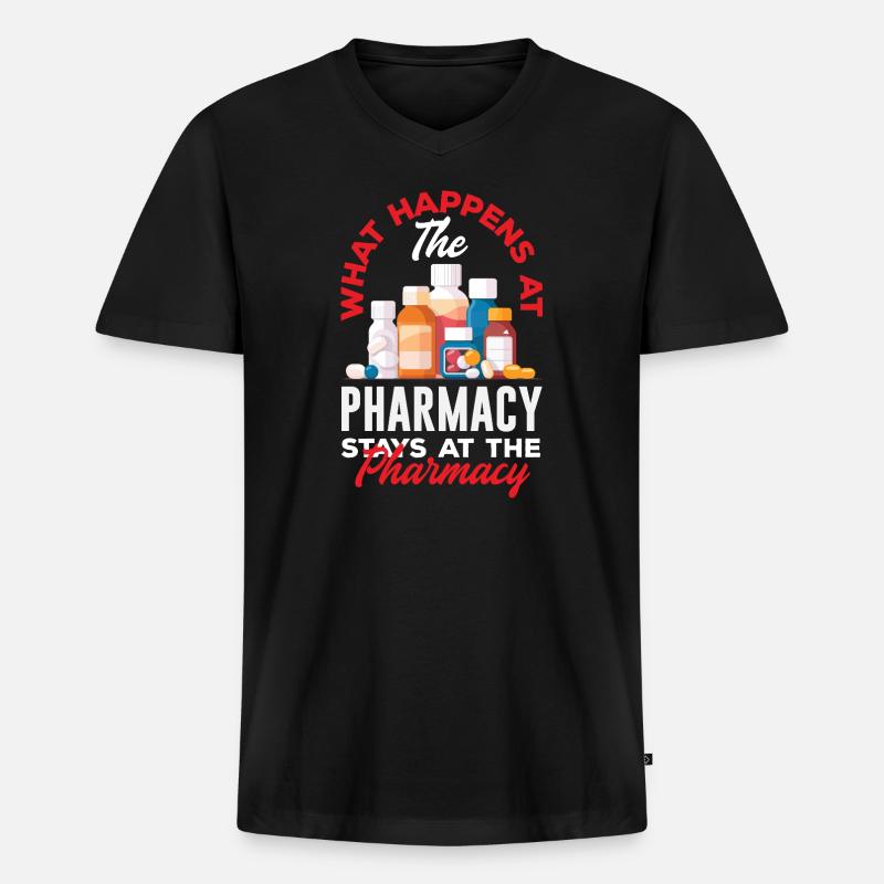 Apotheker Pharmazeutisch-technischer - Männer Premium Bio T-Shirt mit V-Ausschnitt - Schwarz