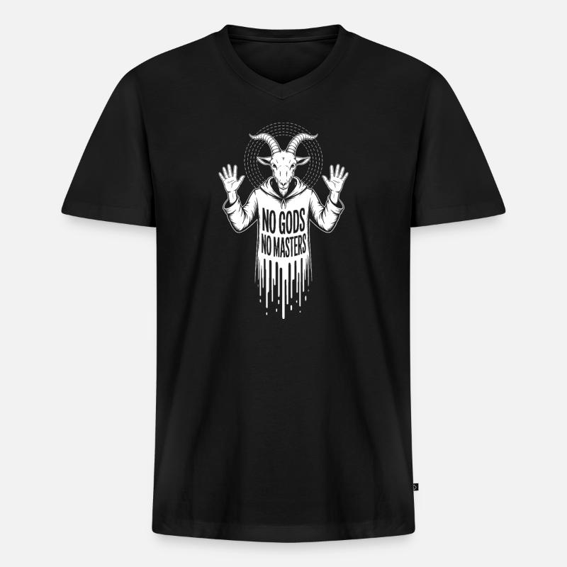 Ziegenschädel-Manifest - Männer Premium Bio T-Shirt mit V-Ausschnitt - Schwarz