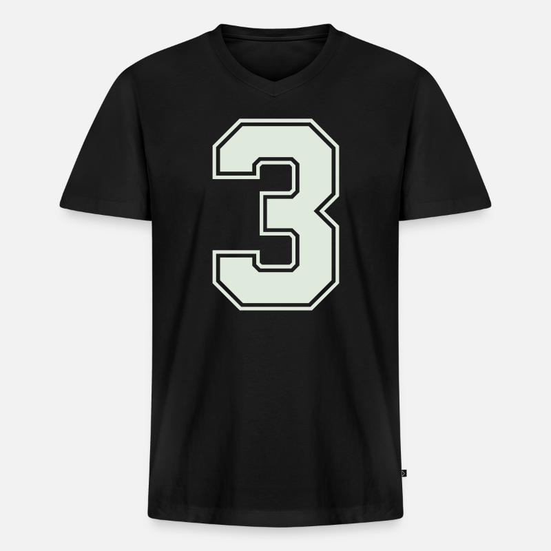 3 - Männer Premium Bio T-Shirt mit V-Ausschnitt - Schwarz