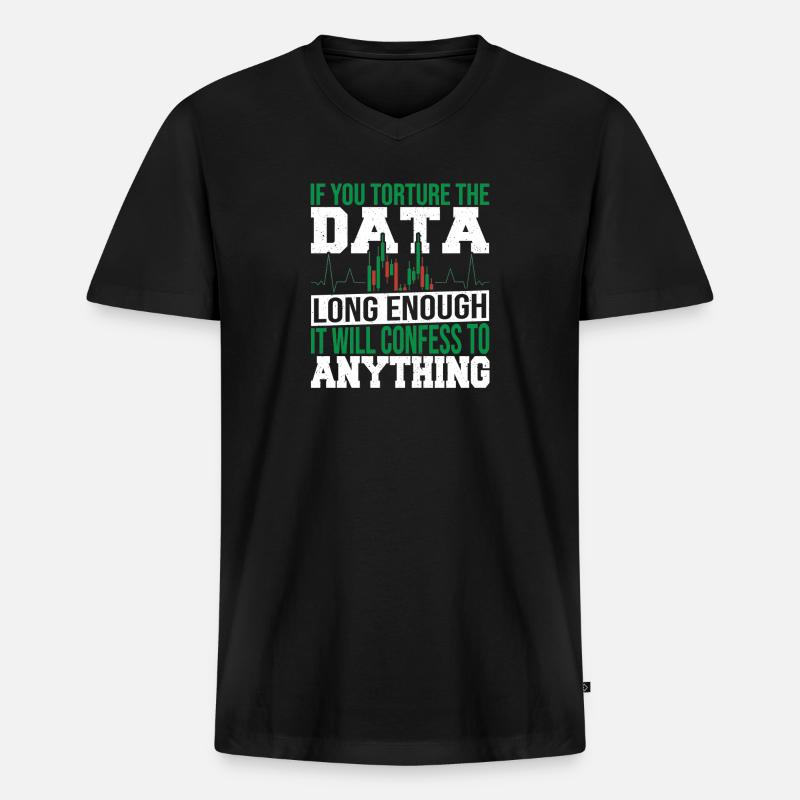 Datenanalyse Datenintegration Datenwissenschaft - Männer Premium Bio T-Shirt mit V-Ausschnitt - Schwarz