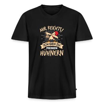 Ich Gehe Zu Meine Hühnern Hühner Huhn - Männer Premium Bio T-Shirt mit V-Ausschnitt - Schwarz - Vorne - Nico (187cm)