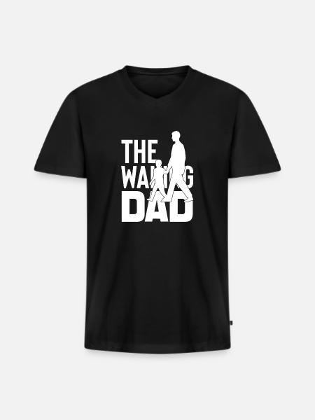 The Walking Dad - Männer Premium Bio T-Shirt mit V-Ausschnitt - Schwarz
