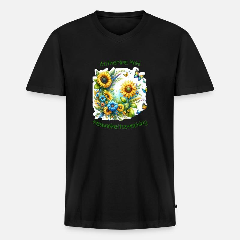 Gesundheitscoaching - Männer Premium Bio T-Shirt mit V-Ausschnitt - Schwarz