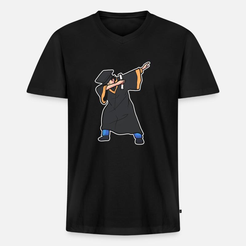 Master Studium Abschlussfeier - Männer Premium Bio T-Shirt mit V-Ausschnitt - Schwarz