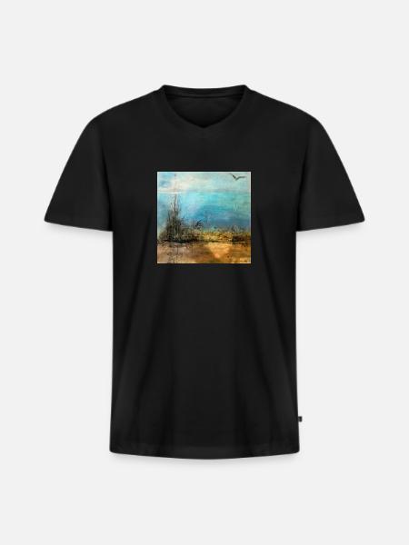 THE DESERT - Men's Premium Organic T-shirt with V-neck - black